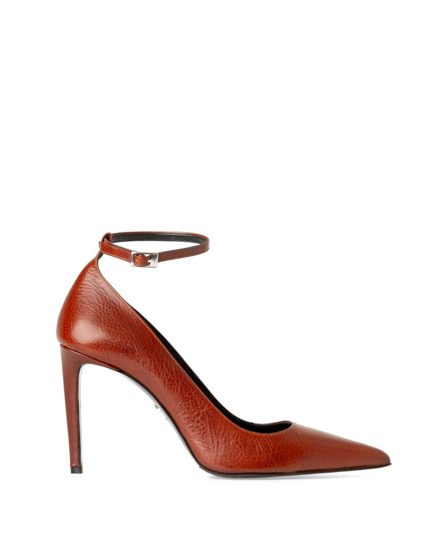 Ami Brown Patent Leather Stiletto Heel Pumps
