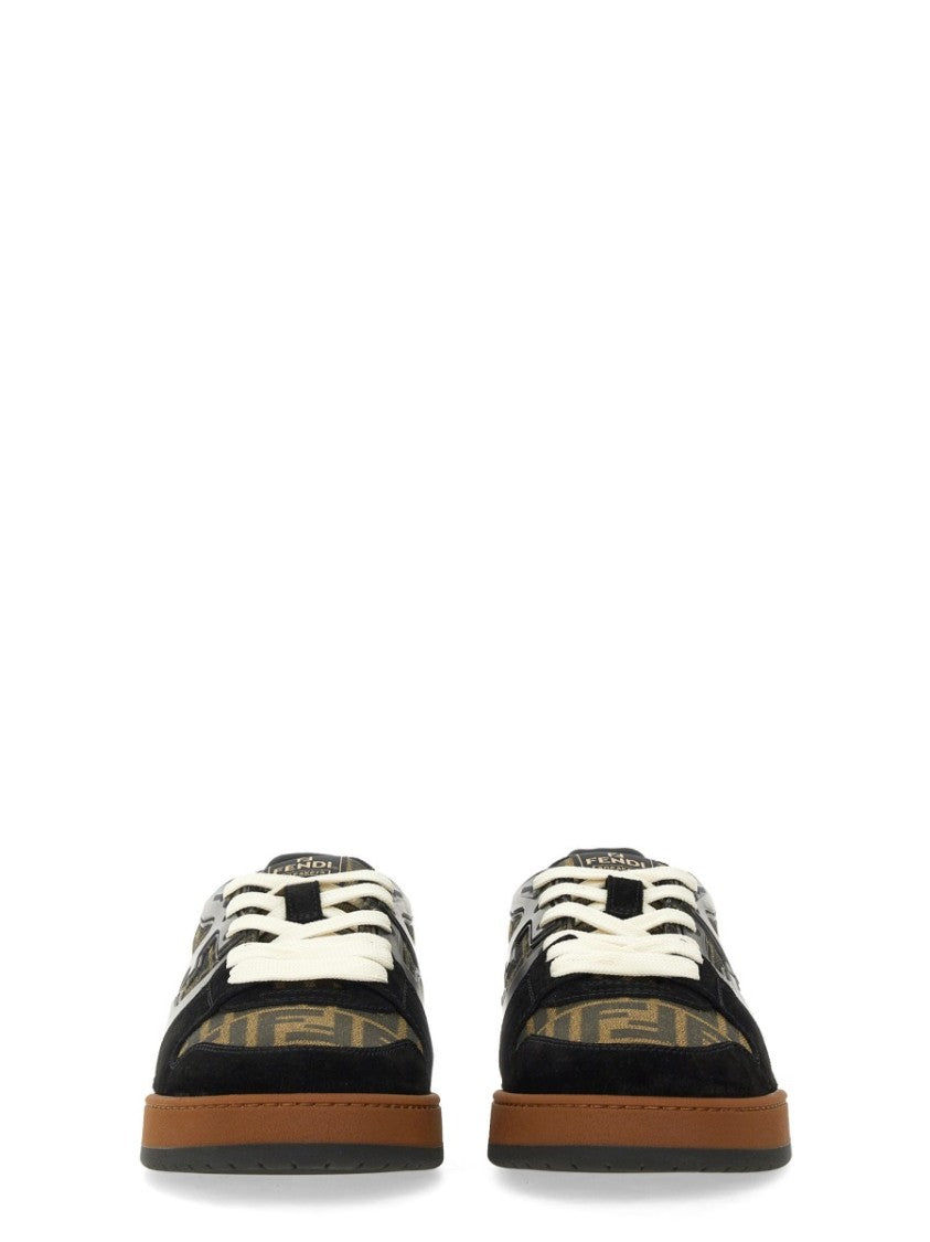 Fendi Low-Top Sneakers With Signature Monogram And Luxe Materials