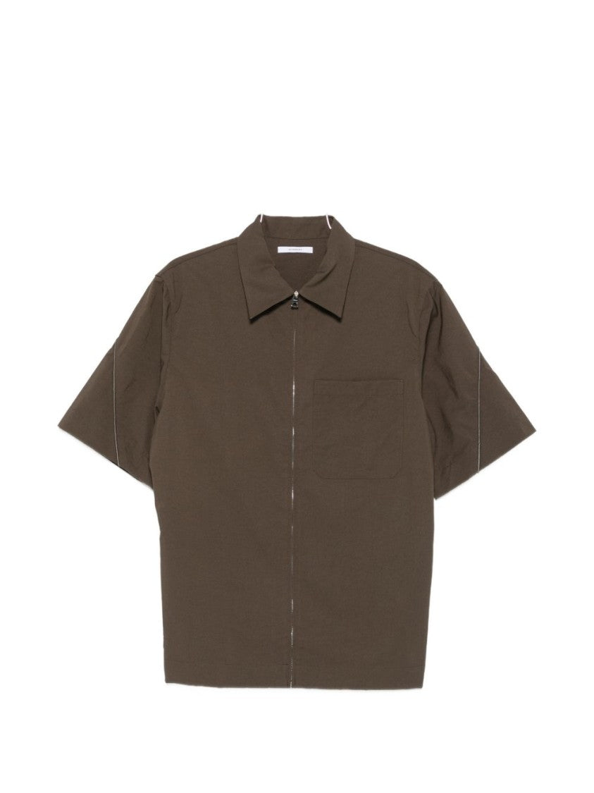 Givenchy Boxy Short-Sleeve Zipper Shirt