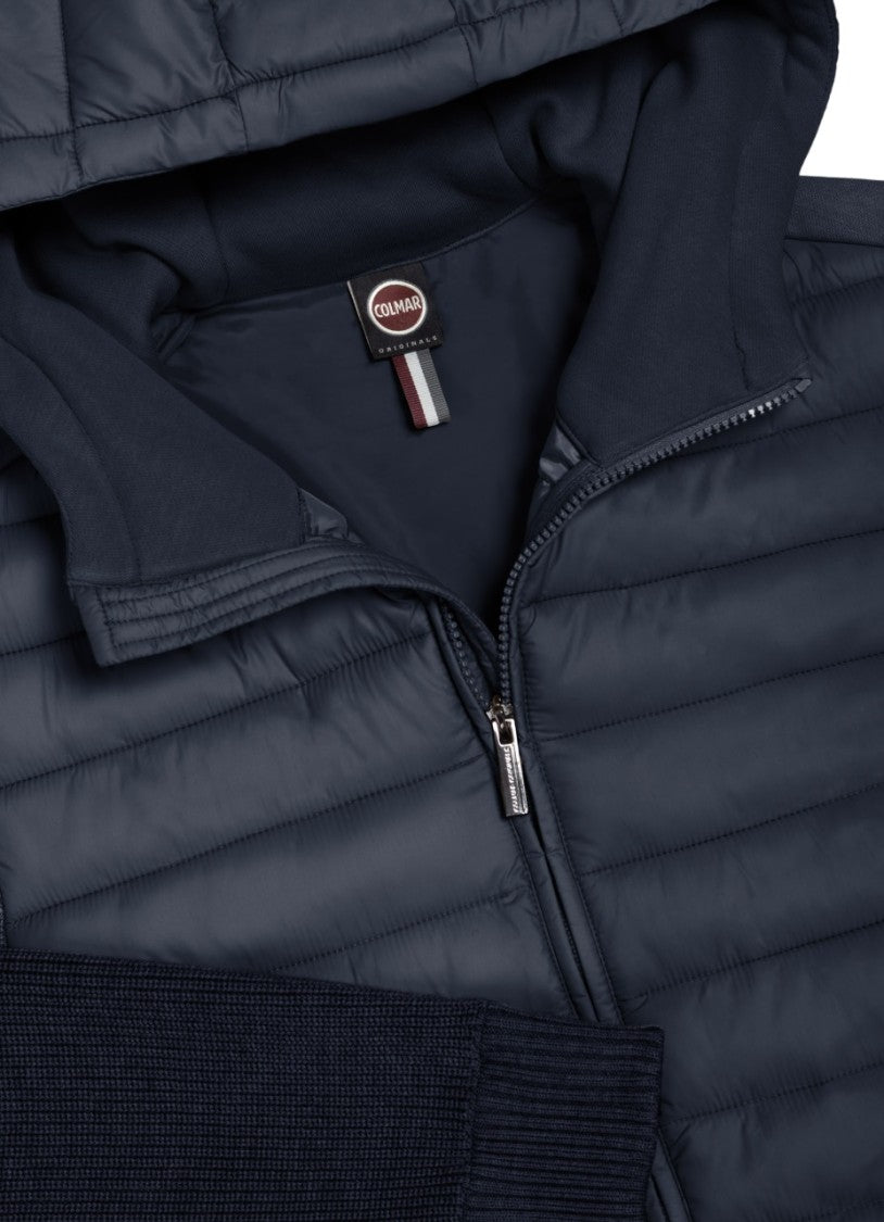 Colmar Blue Quilted Front Adjustable Hood Windbreaker