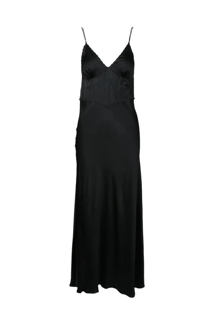 Twin-Set Long Slip Dress - Black