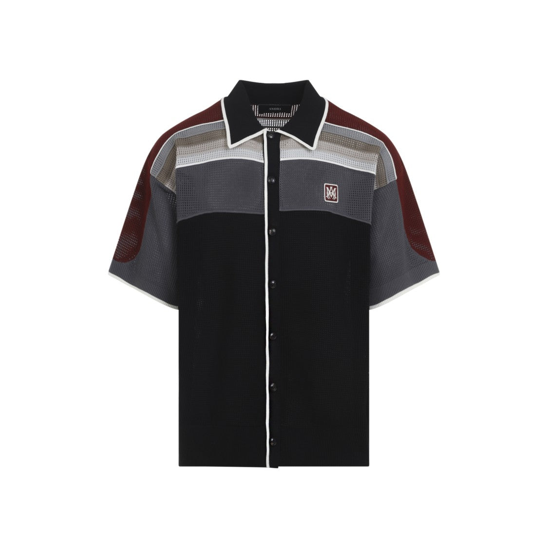 Amiri Color-Block Short-Sleeve Shirt With Button-Down Front