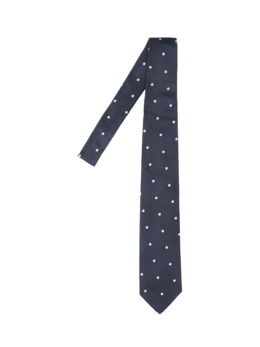 Lardini Silk Necktie With Polka Dot Pattern