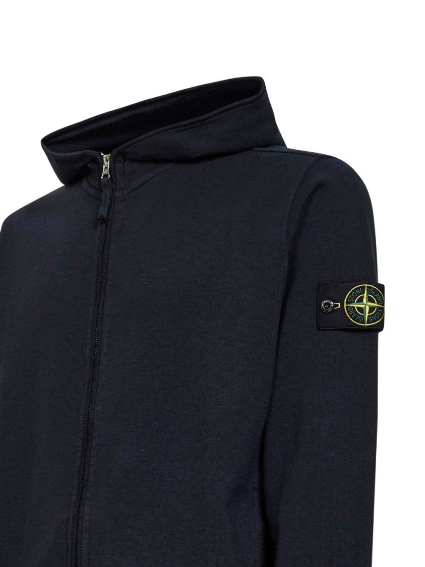 Stone Island Minimalist Zip-Up Hoodie With Distinctive Patch Detail