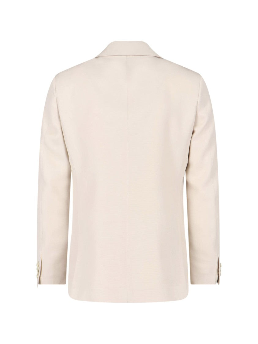 Lardini Cream Single-Breasted Viscose Blazer