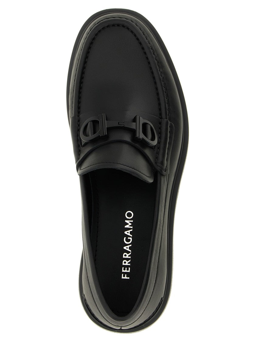 Ferragamo 'Tobias' Smooth Leather Gancini Loafers