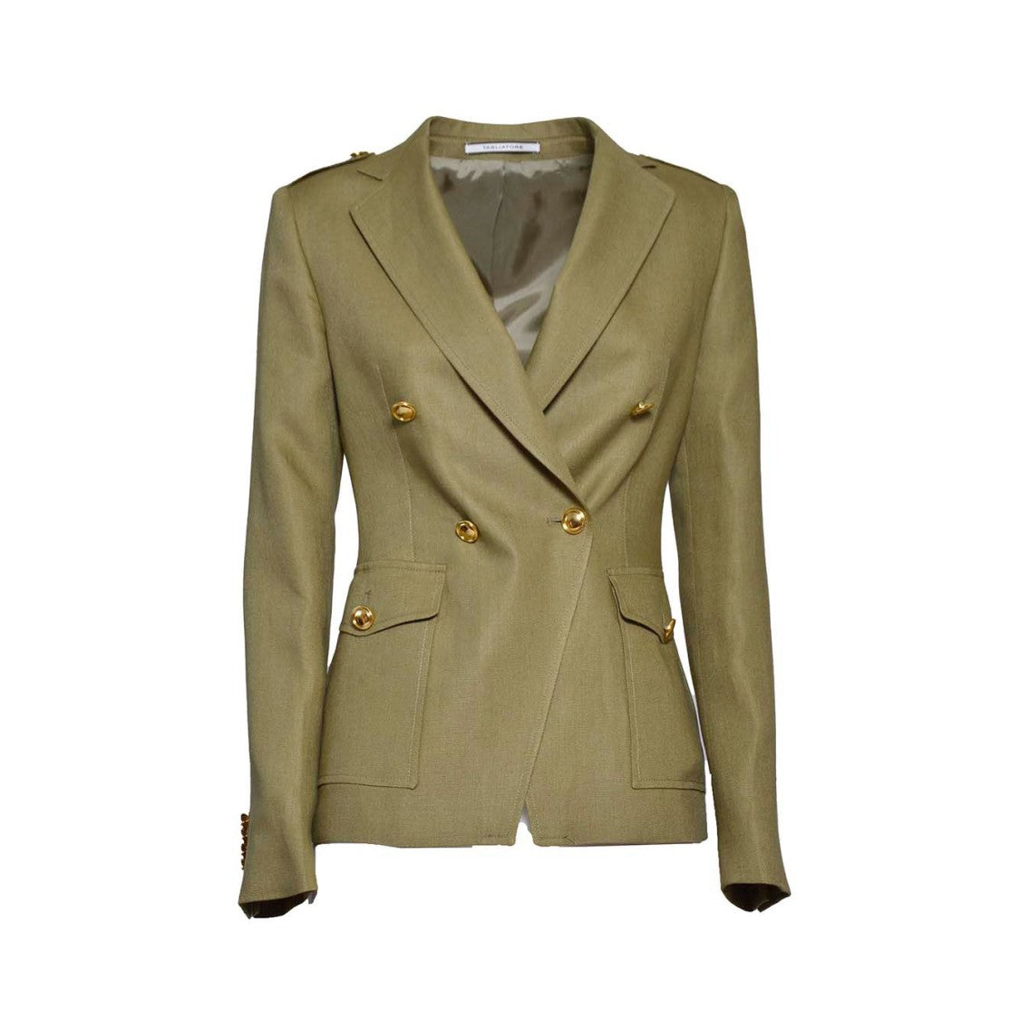 Tagliatore J-Darlene Double Breasted Jacket In Army Green Linen