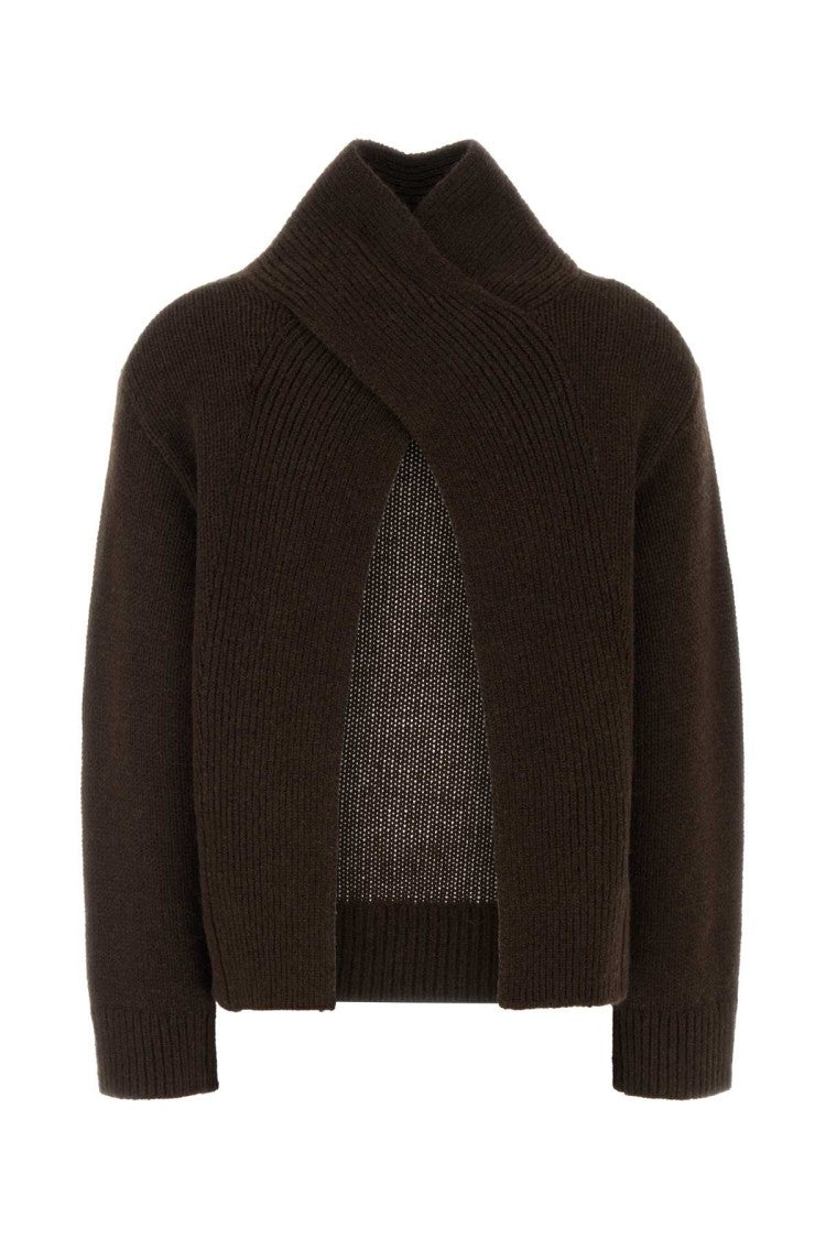 Ganni Brown Wool And Yak Sweater