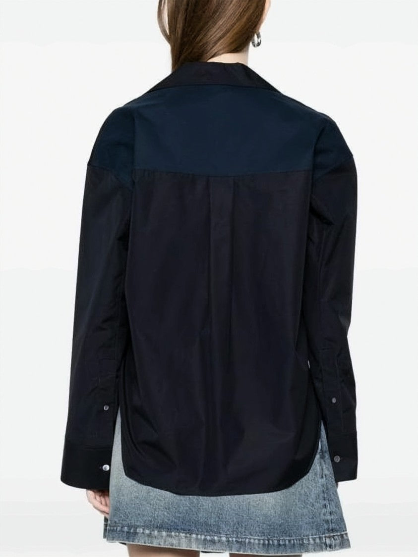 Loewe Asymmetrical Black Cotton Shirt With Unique Closure
