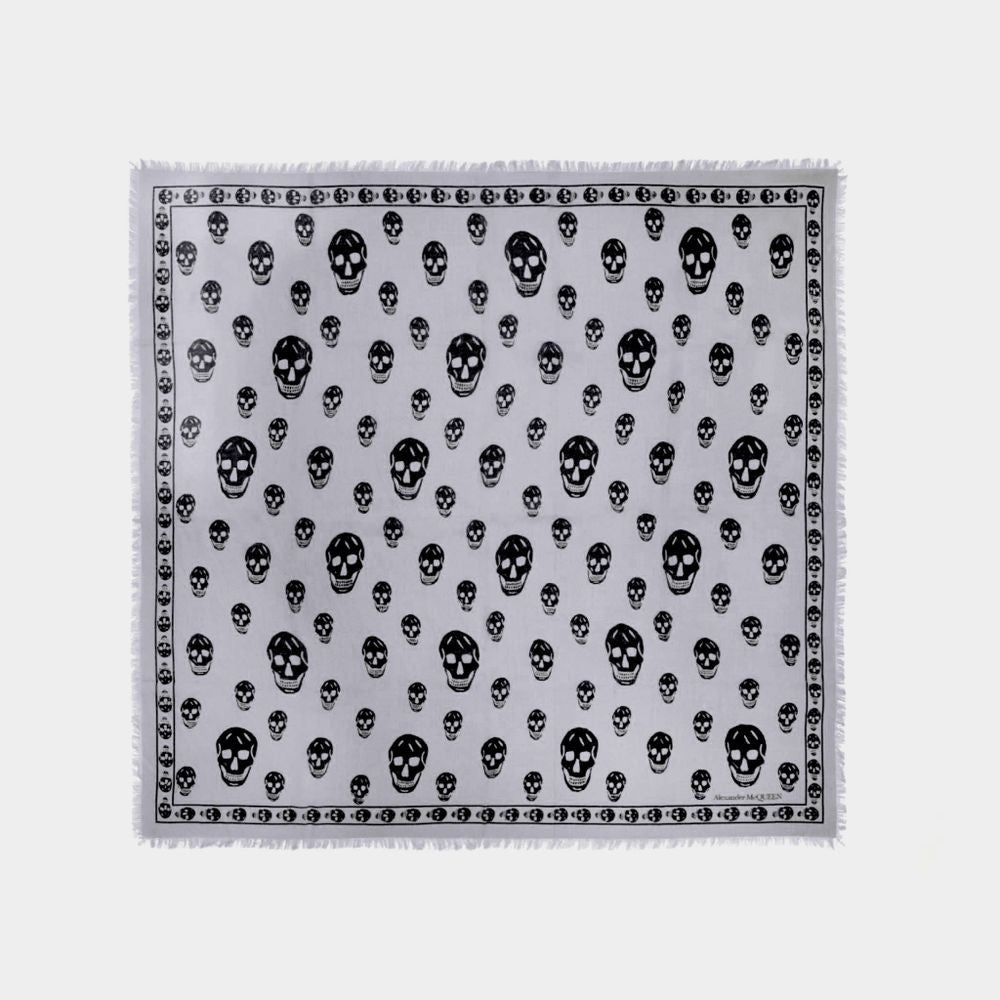 Alexander Mcqueen Ca Skull 104X120 Scarf  - Blue/Black - Wool