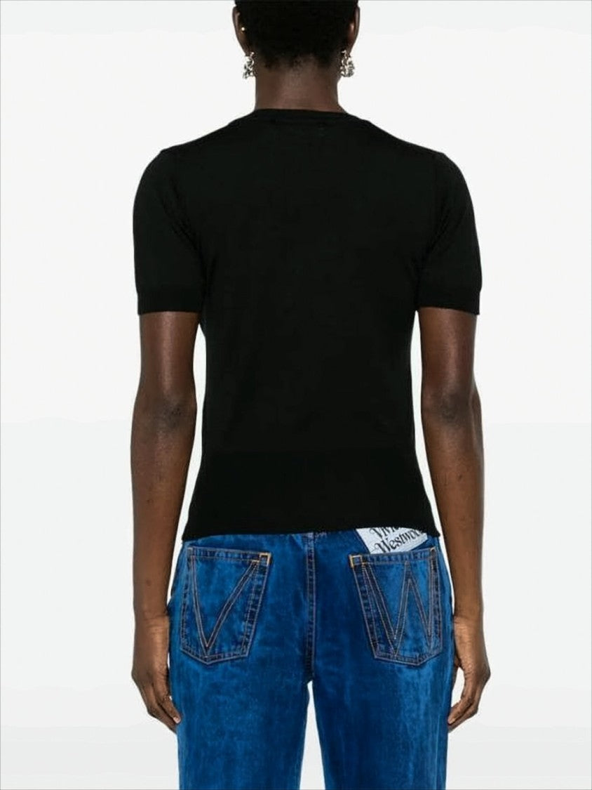 Vivienne Westwood Classic Short-Sleeve Knitwear With Subtle Embroidery