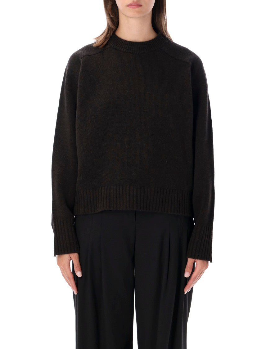 Soeur Boxy Knit Crewneck Sweater With Ribbed Finishes
