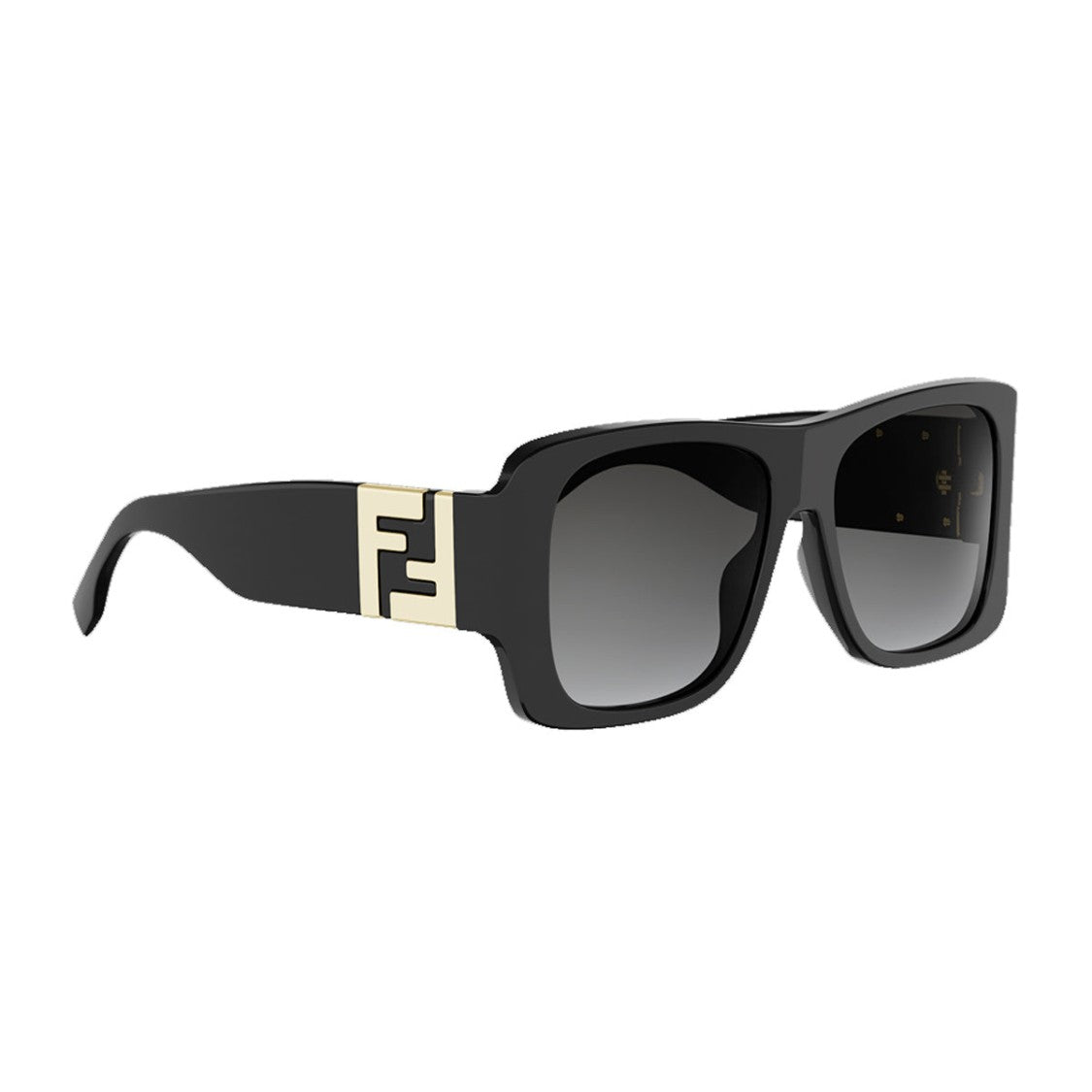 Fendi Black Forever Fendi Bold Rectangular Acetate Sunglasses