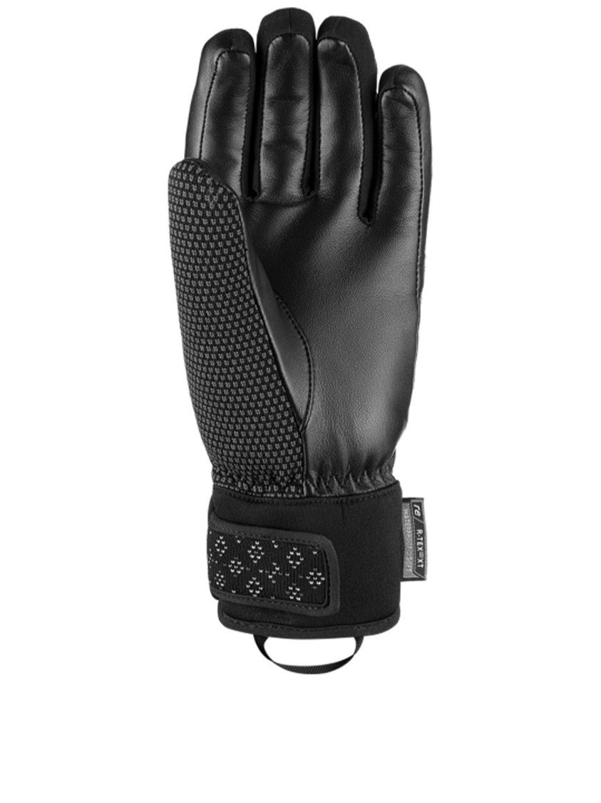 Reusch Sporty Black Gloves With Textured Knit And Adjustable Straps