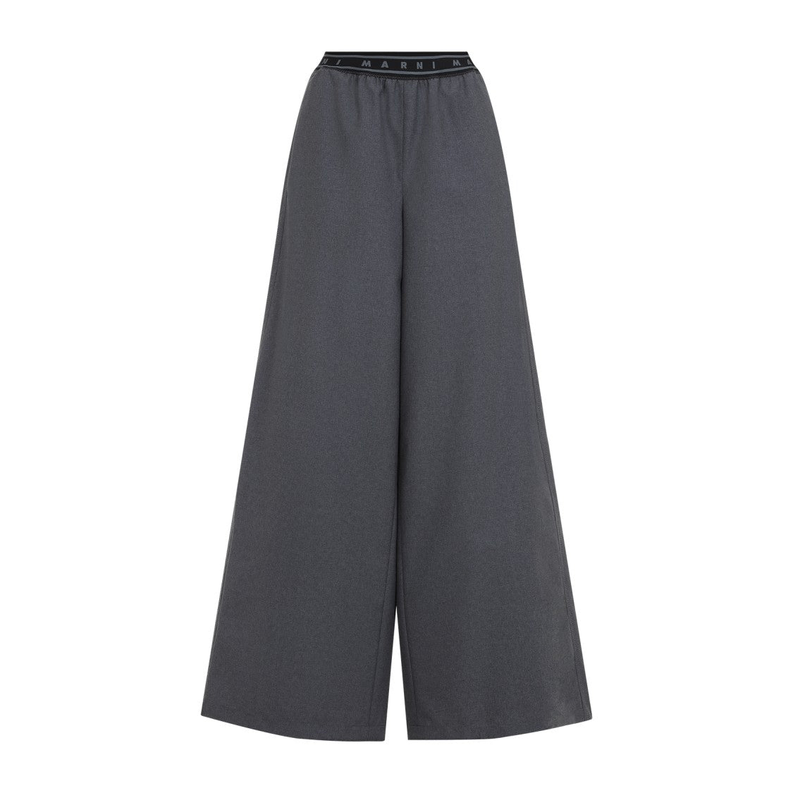 Marni Grey Elastic Waistband Wide-Leg Trousers