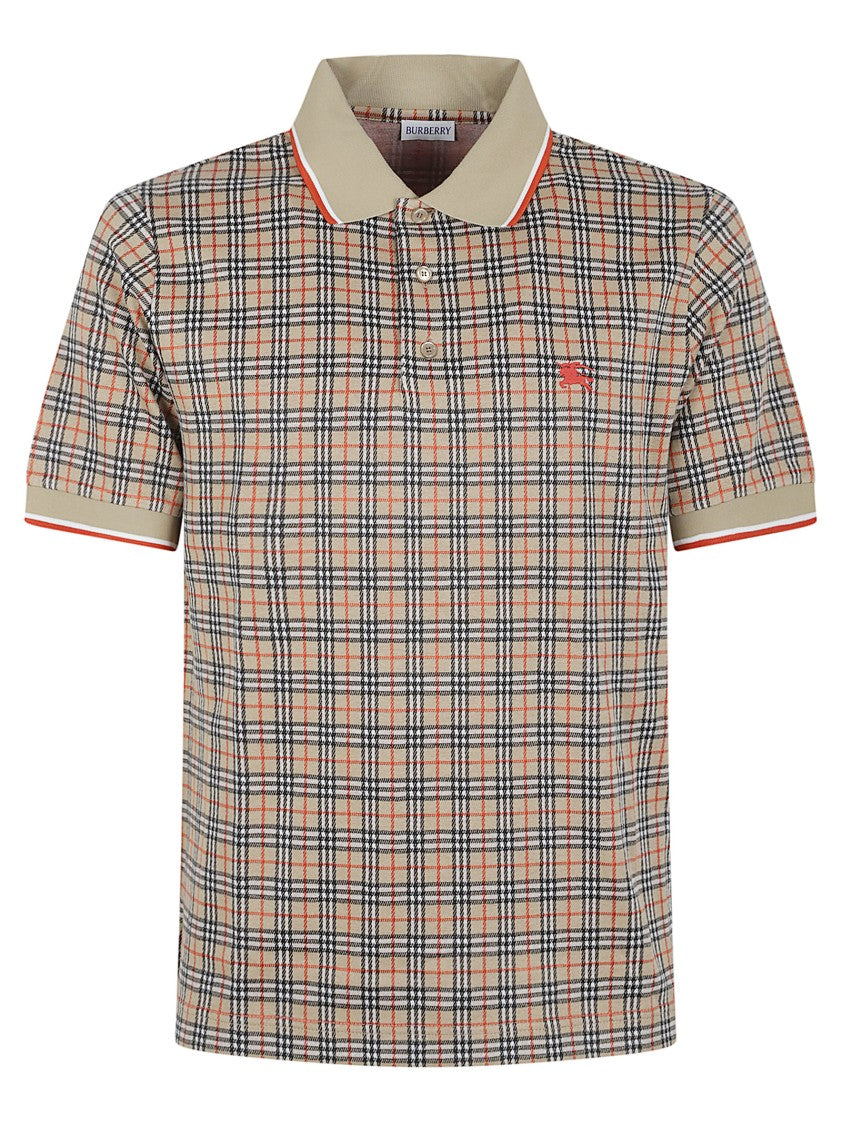 Burberry Checkered Pattern Polo Shirt