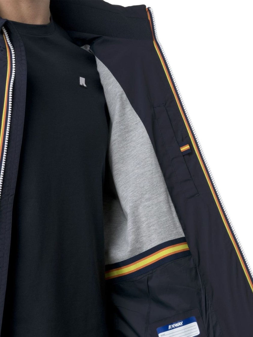 K-Way Amaury High Collar Striped Jacket