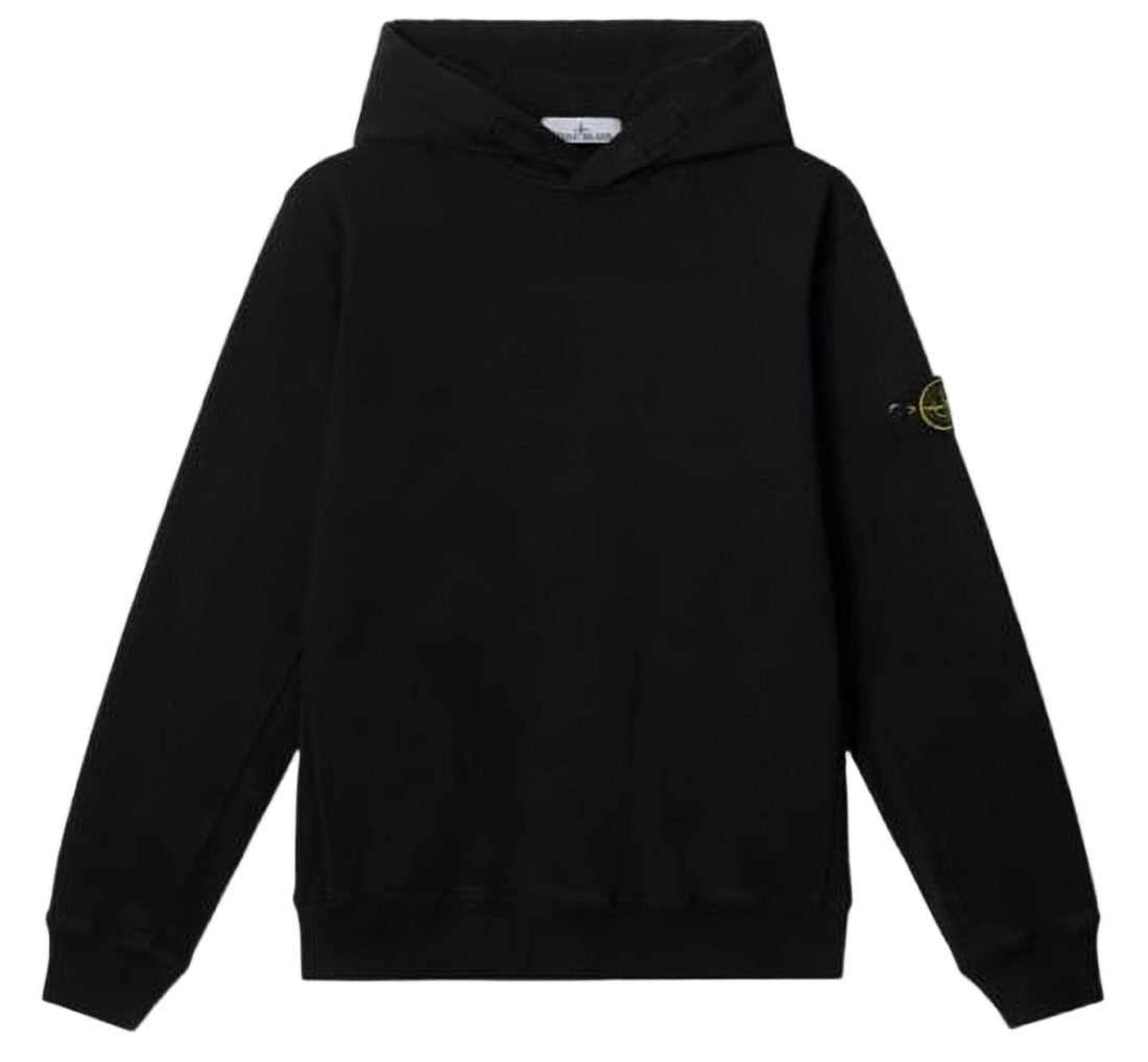 Stone Island Minimalist Black Cotton Hoodie
