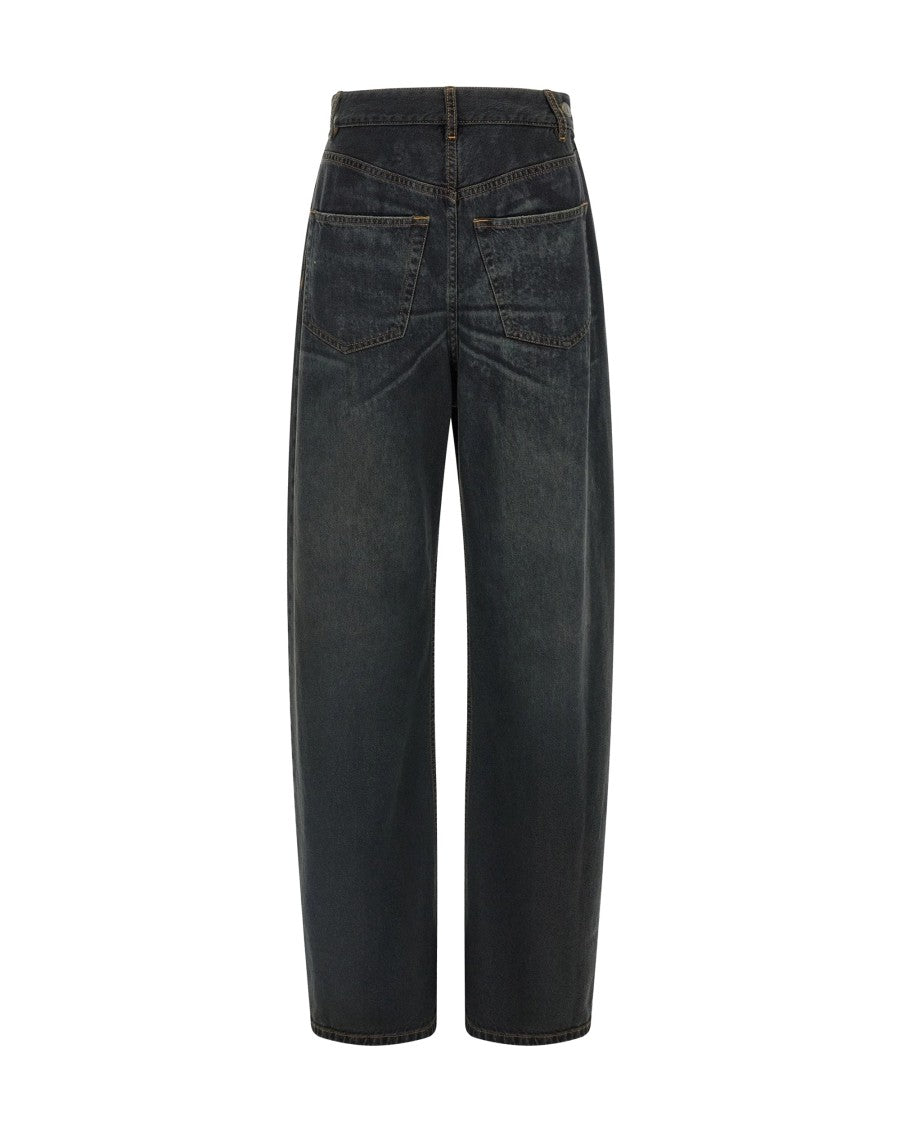Mm6 By Maison Margiela Dark Denim Wide-Leg High-Waist Jeans