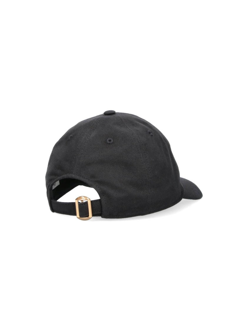 Chloé Classic Black Baseball Cap With Gold-Tone Adjustable Strap