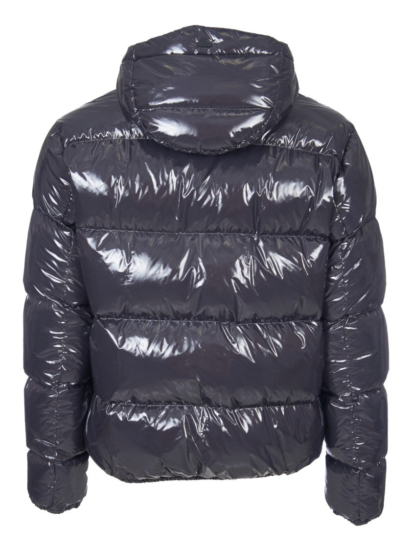 Herno Shiny Down Jacket With Fixed Hood