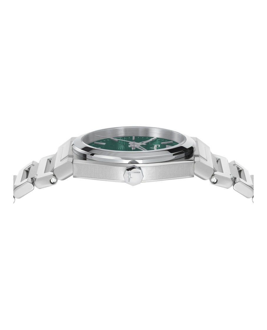 Ferragamo Vega Stainless Steel Green Dial Watch