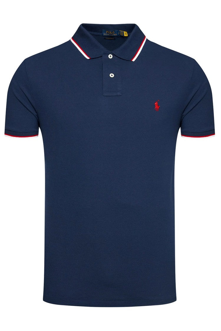 Polo Ralph Lauren Sky Blue T-Shirt With Structured Collar
