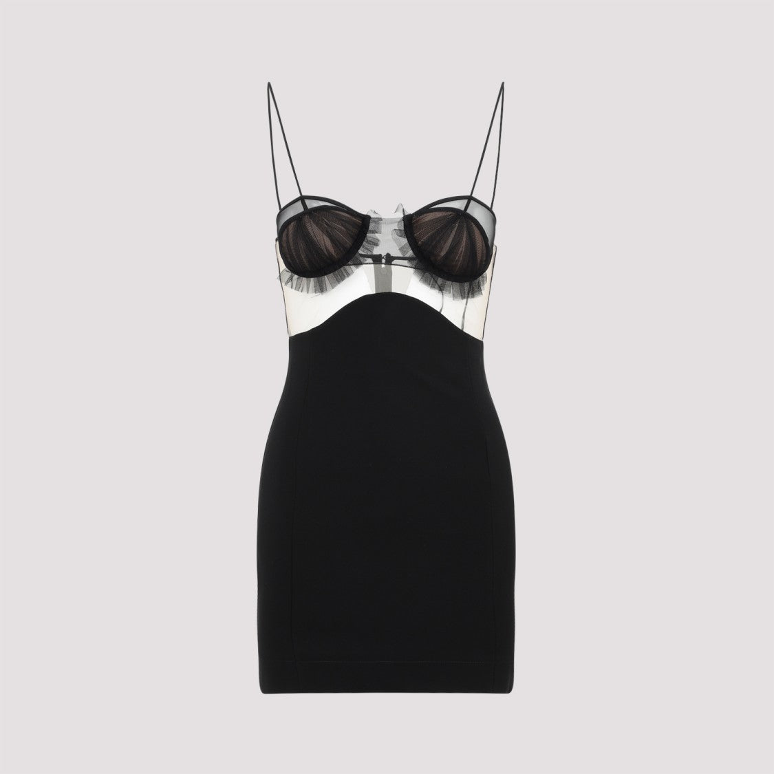 Nensi Dojaka Black Explosive Flower Bra Dress