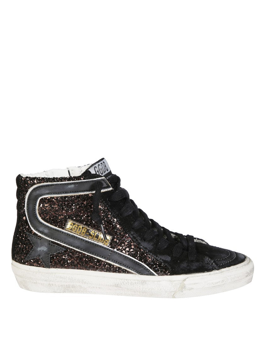 Golden Goose High-Top Sneakers With Glitter Upper