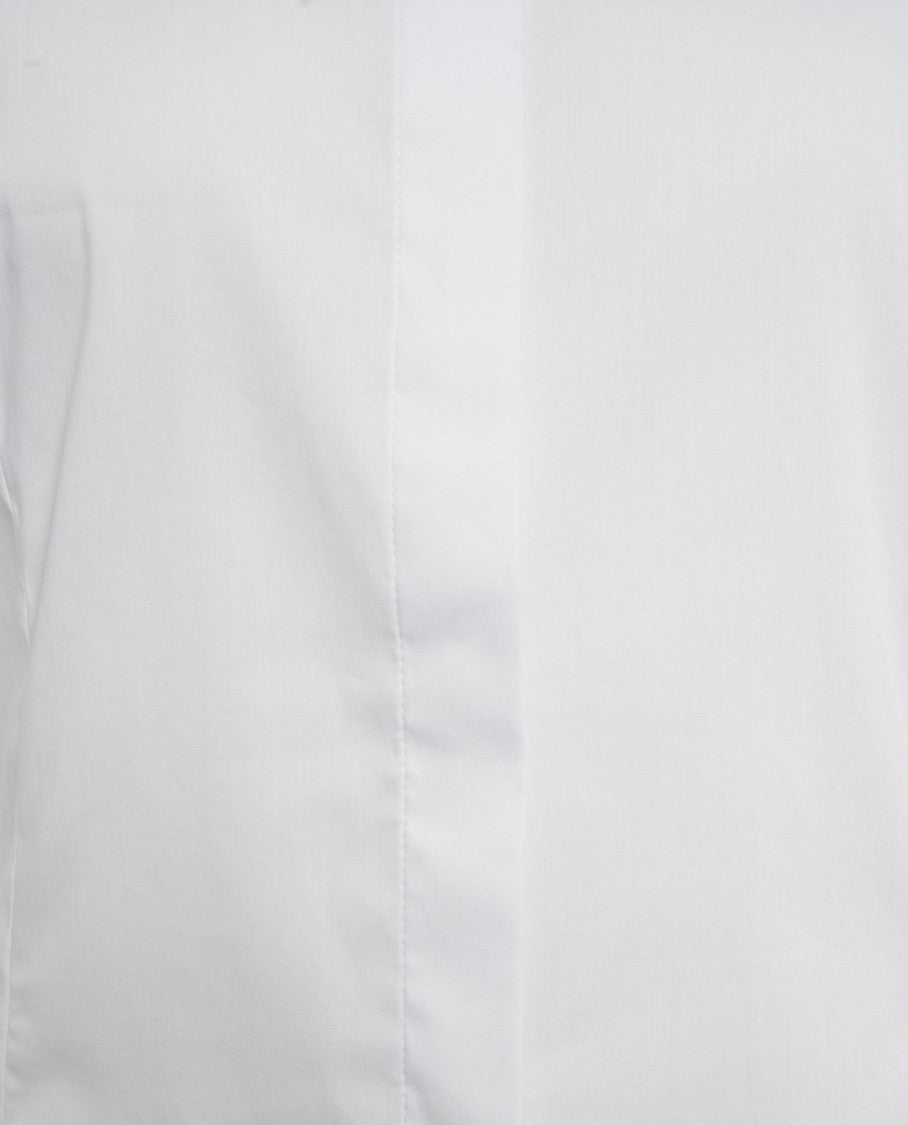 Himon's Tulle-Trimmed Blouse With Classic Collar And Tailored Fit