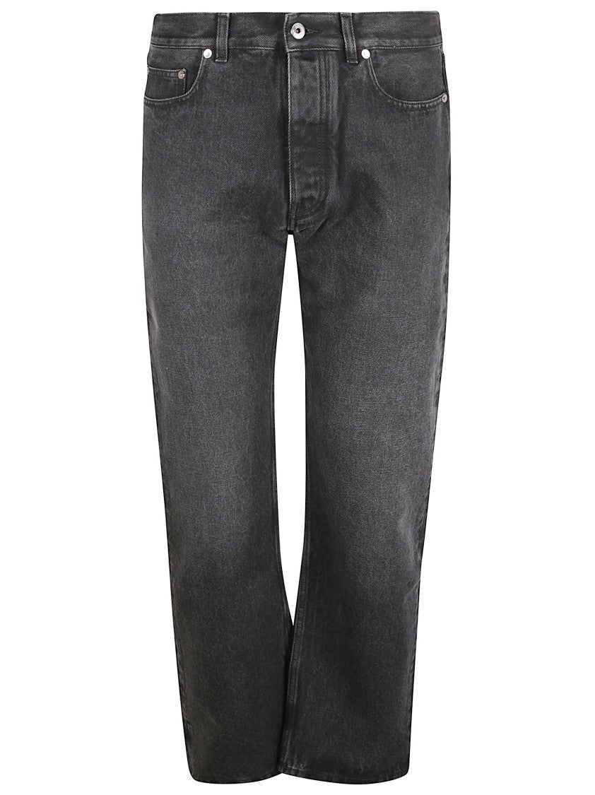 Off-White Washed Black Straight-Leg Denim Jeans