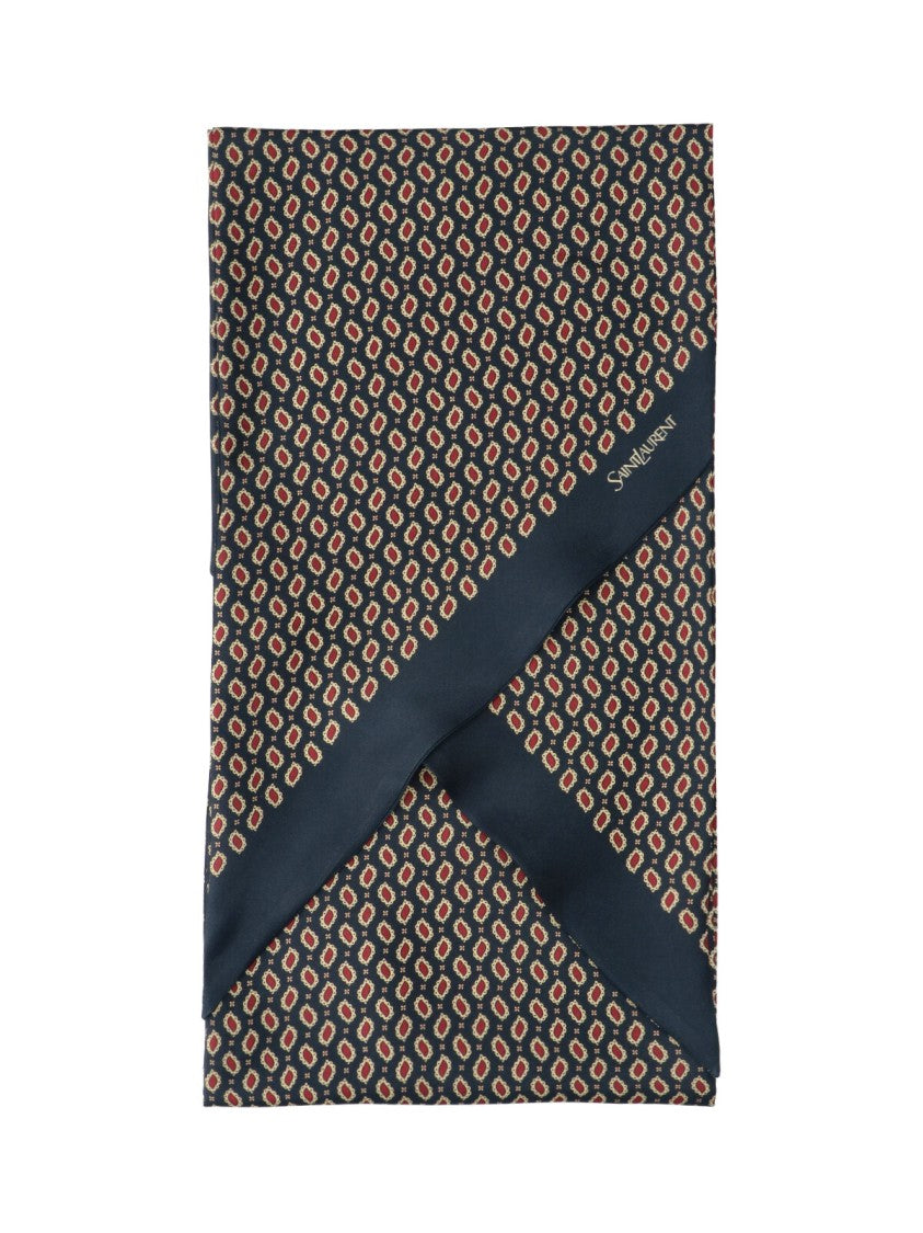 Saint Laurent Multicolor Printed Silk Scarf