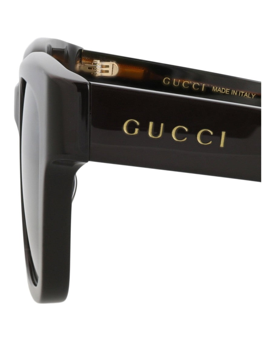 Gucci Square-Frame Recycled Acetate Sunglasses With Saddle Nose Bridge