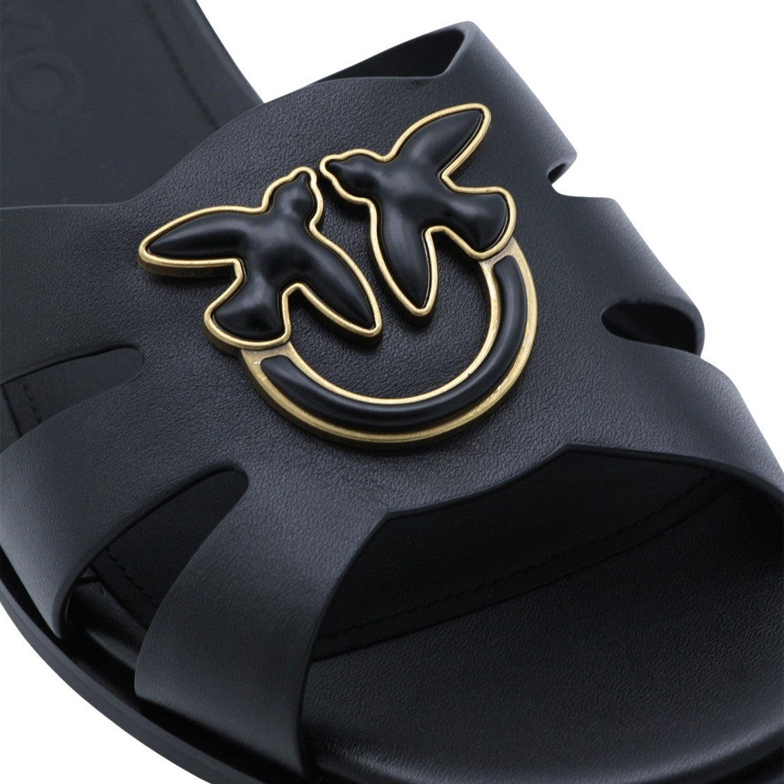 Pinko Open-Toe Flat Shoes With Cut-Out Straps And Gold Emblem