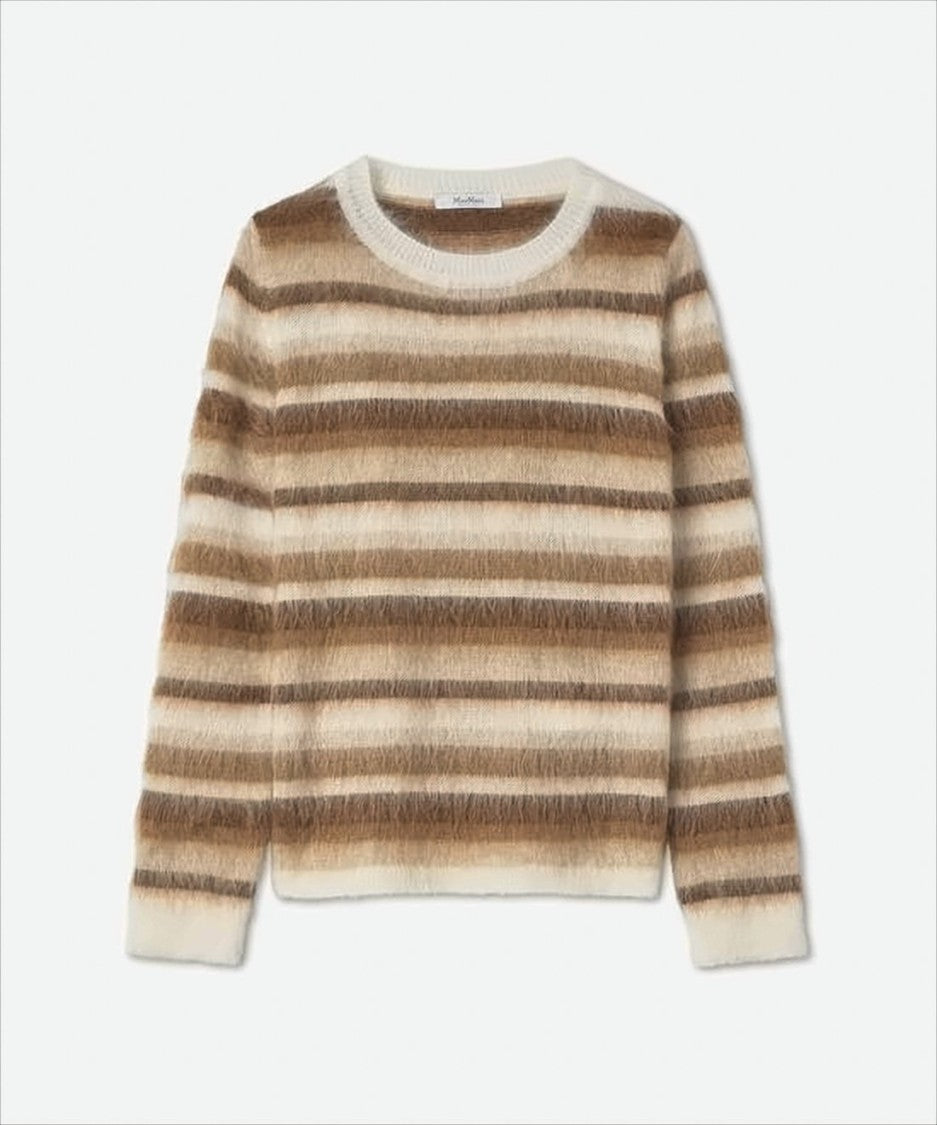 Max Mara Horizontal Striped Mohair Blend Sweater