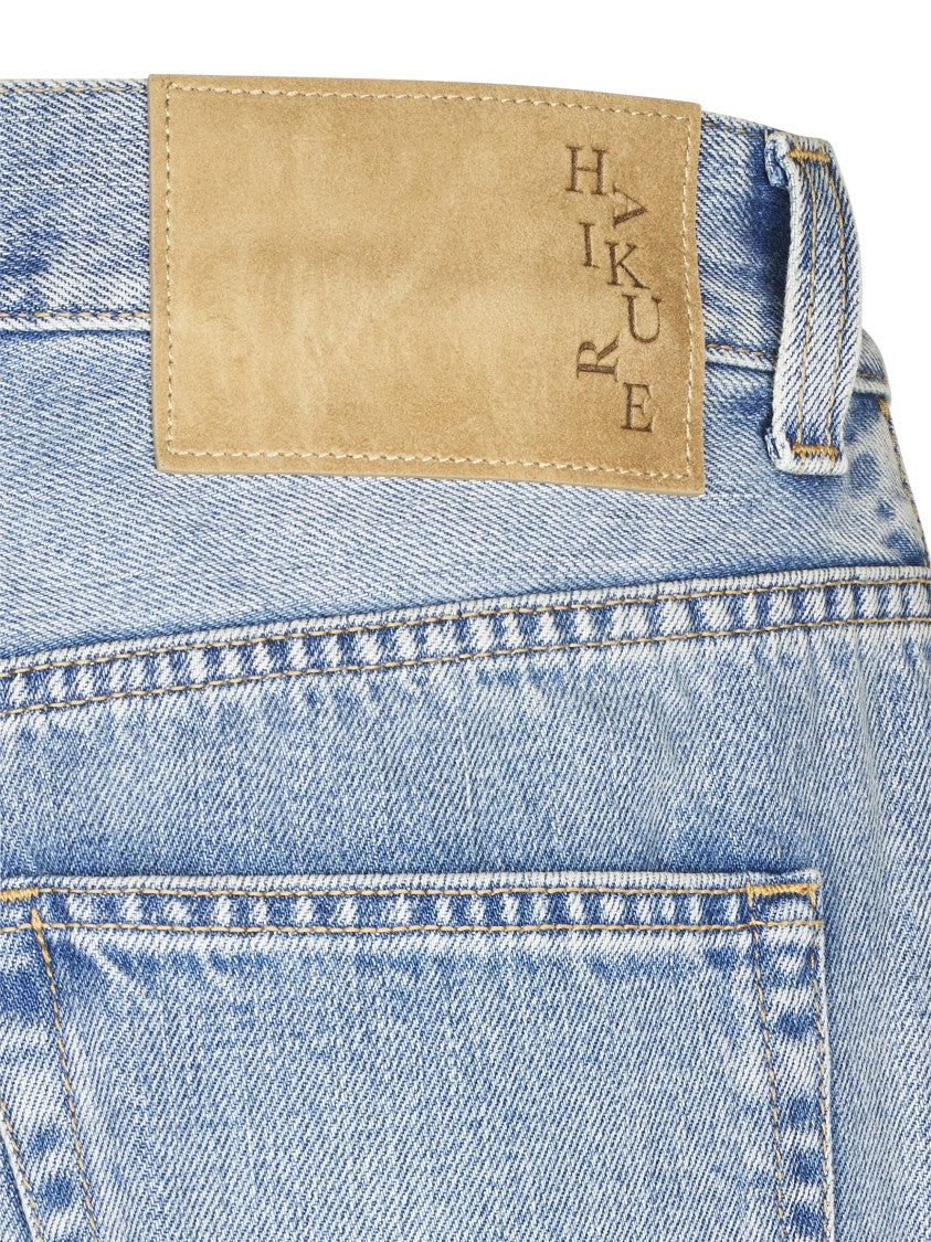 Haikure Light Blue Denim Trousers With Classic Five-Pocket Design