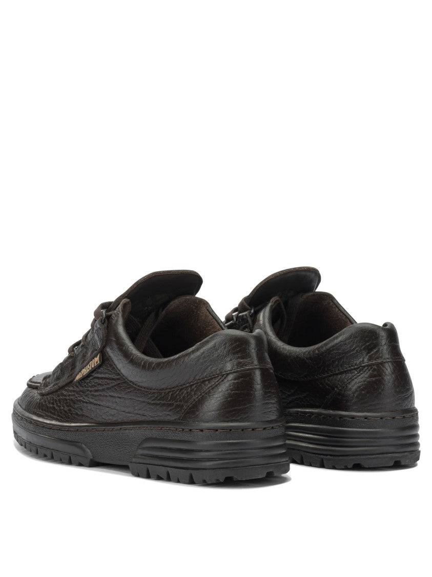 Mephisto Textured Black Leather Sneakers