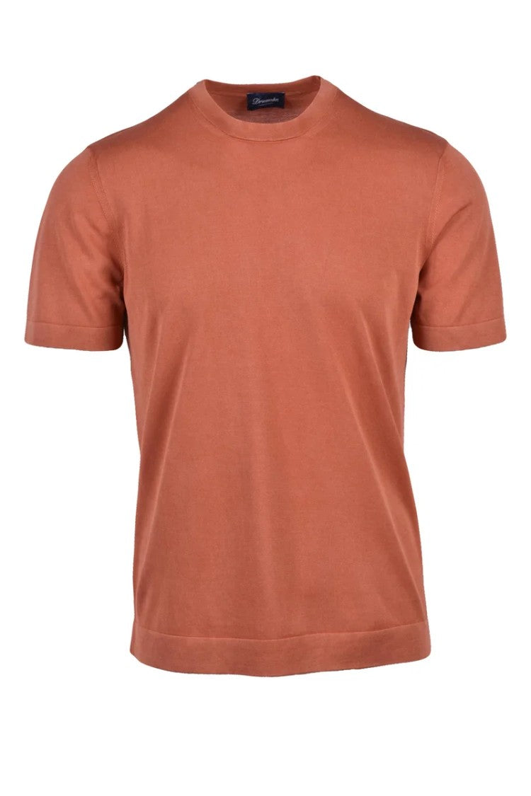 Drumohr Cotton Crewneck Top - Rust