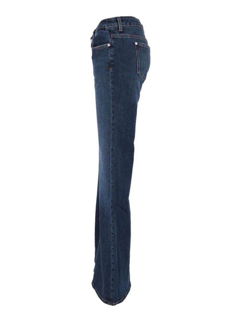 7 For All Mankind Indigo Low-Rise Flared Denim Jeans