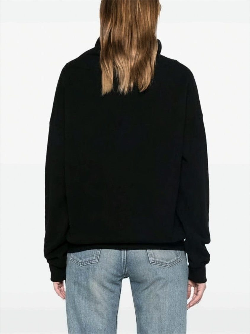 Saint Laurent Draped Cowl Neck Long-Sleeve Top