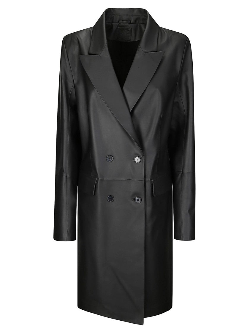 1972 Desa Leather Double-Breasted Over Coat