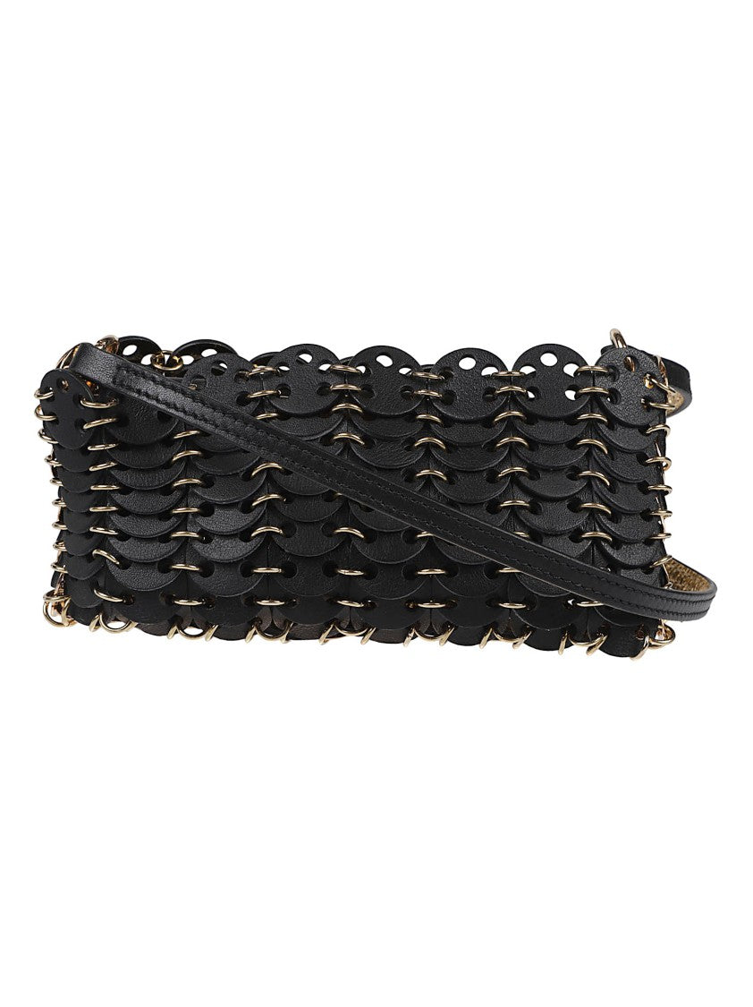 Rabanne 1969 Nano Compact Black Leather Shoulder Bag