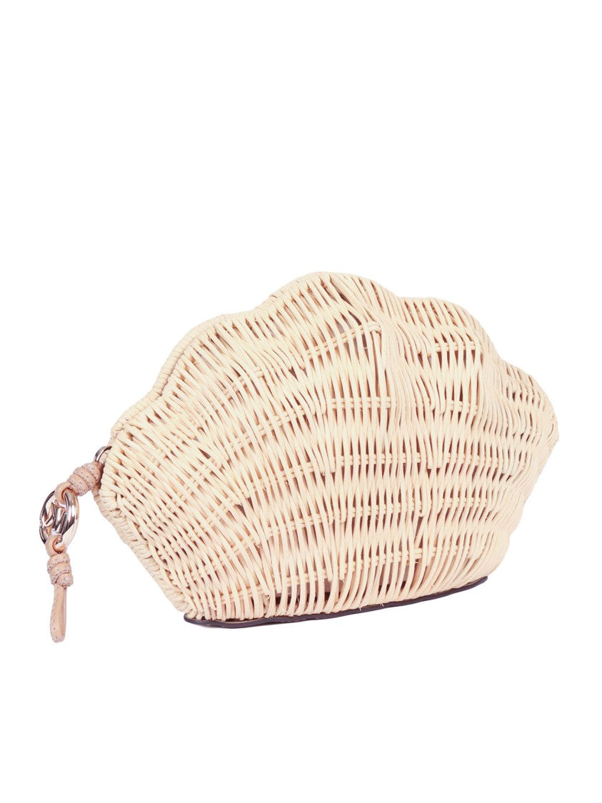 Michael Kors Seashell Woven Rattan Clutch