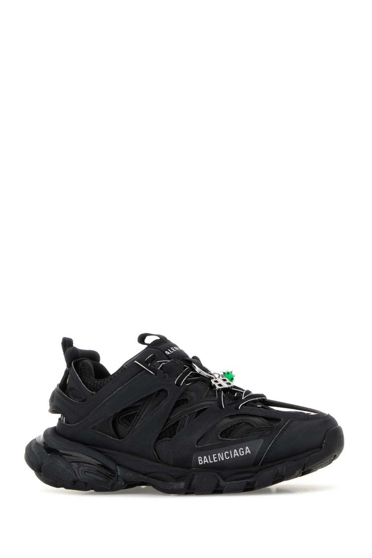 Balenciaga Black Mesh And Rubber Track Sneakers