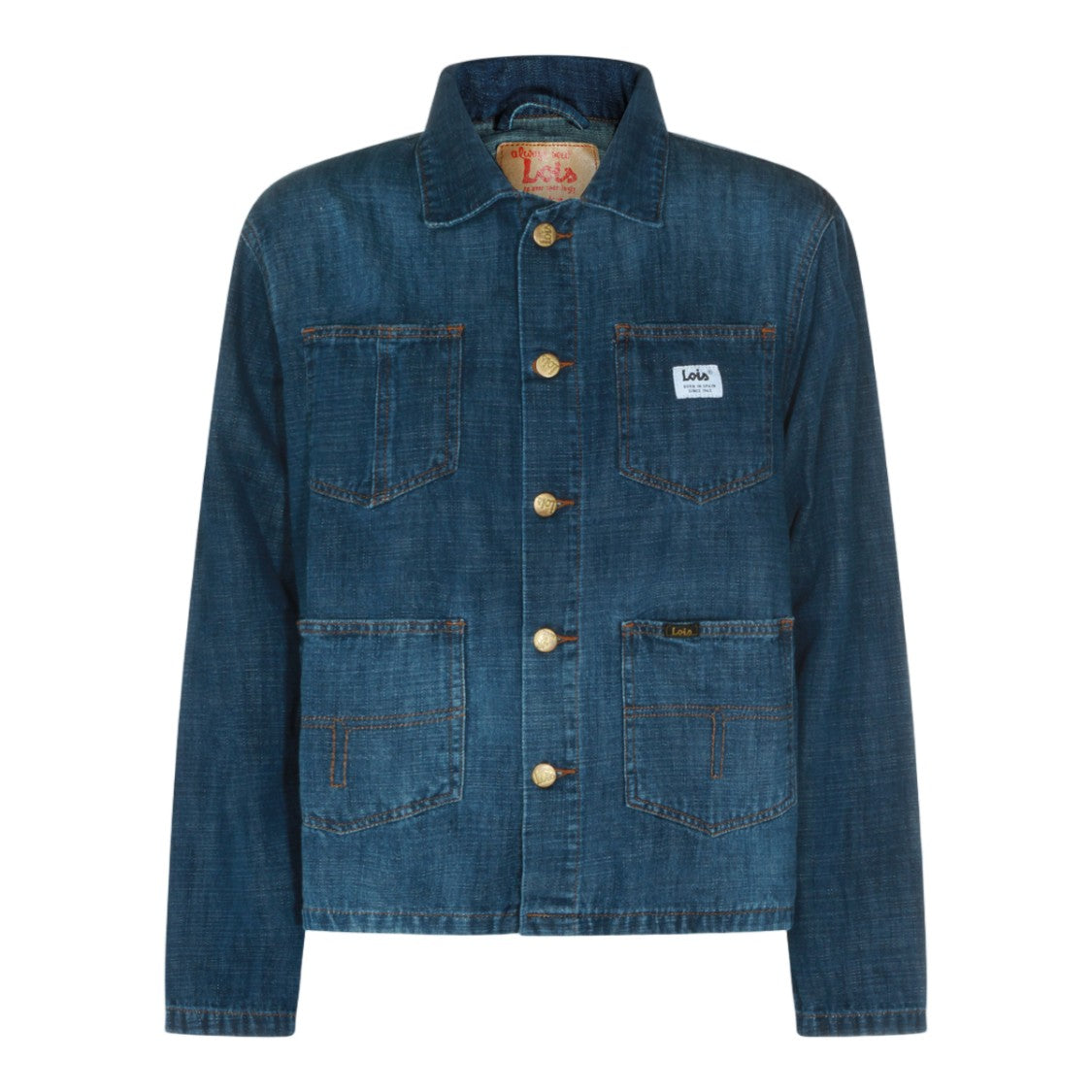 Lois Jeans Button-Up Denim Jacket With Contrast Stitching And Metallic Buttons