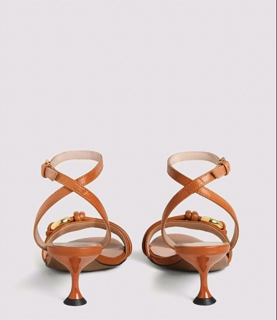Coccinelle Finn Smooth Leather Spool Sandals