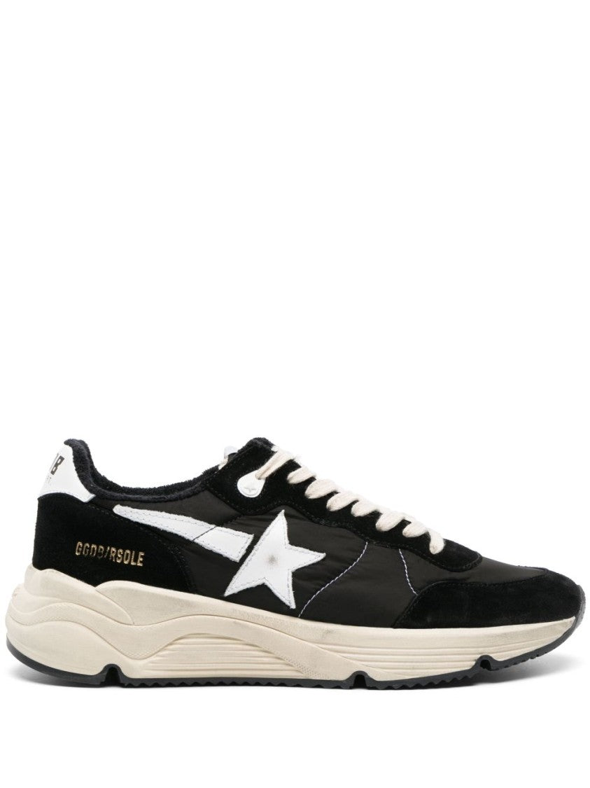 Golden Goose Chunky Black Sneakers With Silk