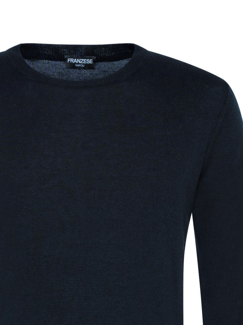 Franzese Collection Ribbed Crew Neck Sweater In Silk-Cashmere Blend