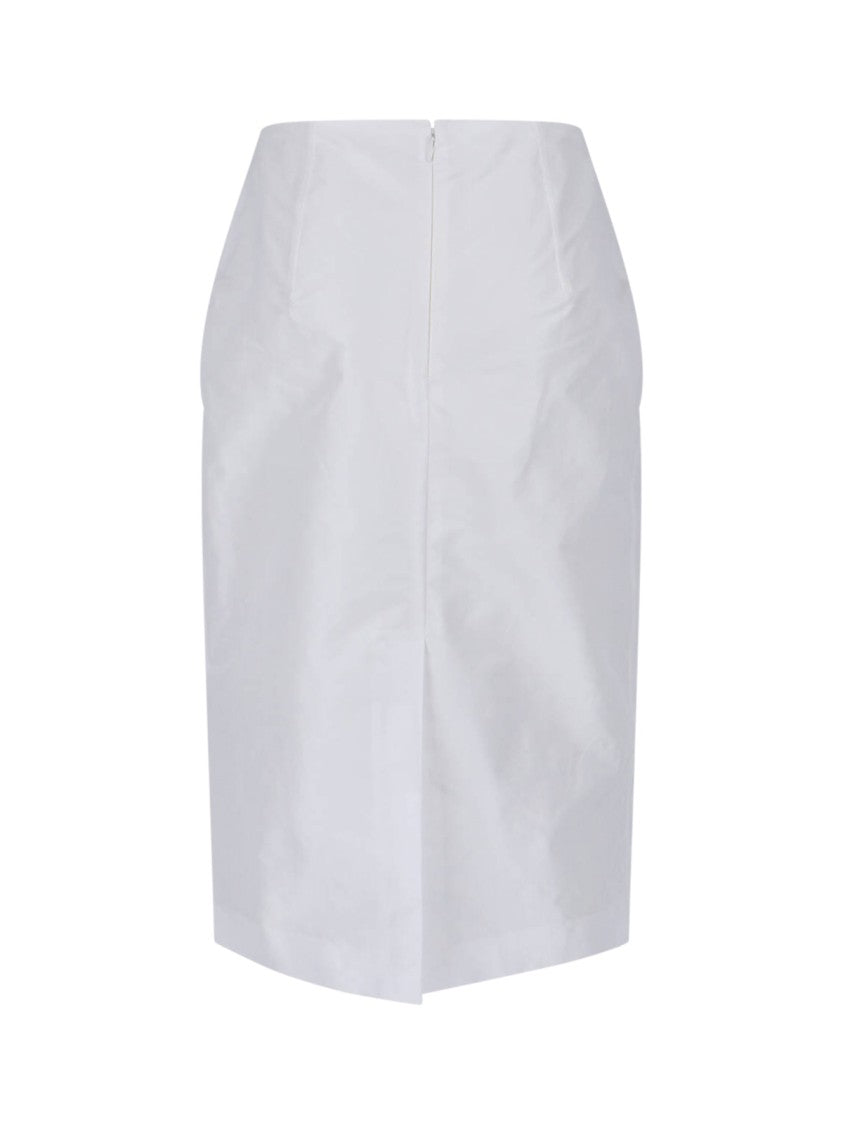 Jil Sander White Midi Mid-Rise Tailored Skirt