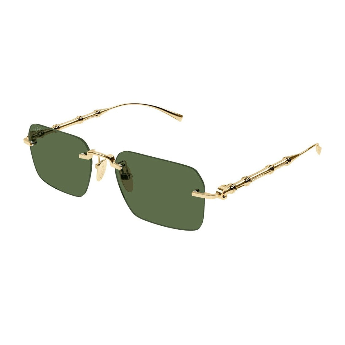 Gucci Gold Gucci Sign Rimless Metal Sunglasses